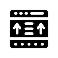 footer website glyph icon. Strong and solid icon for websites and mobile apps. vector
