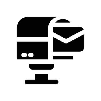 buzón glifo icono. fuerte y sólido icono para sitios web y móvil aplicaciones vector