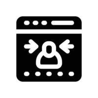 web account glyph icon. Strong and solid icon for websites and mobile apps. vector