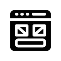 web wireframe glyph icon. Strong and solid icon for websites and mobile apps. vector