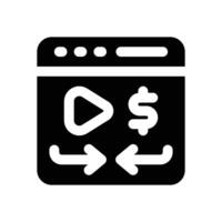monetization glyph icon. Strong and solid icon for websites and mobile apps. vector