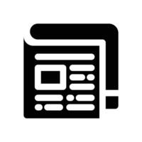 news paper glyph icon. Strong and solid icon for websites and mobile apps. vector