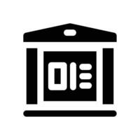 bus stop glyph icon. Strong and solid icon for websites, mobile interfaces, presentations, and visual branding. High quality and easy to edit. vector