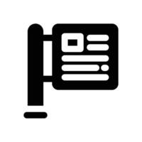 board sign glyph icon. Strong and solid icon for websites, mobile interfaces, presentations, and visual branding. High quality and easy to edit. vector