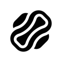 sanitary pad glyph icon. Strong and solid icon for websites and mobile apps. vector
