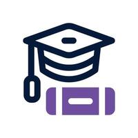 graduate dual tone icon. Sleek and modern icon for websites and mobile apps. vector