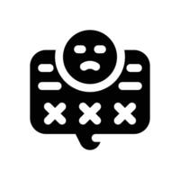 bad comment glyph icon. Strong and solid icon for websites and mobile apps. vector