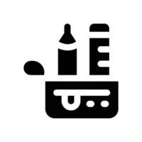 pencil case glyph icon. Strong and solid icon for websites and mobile apps. vector