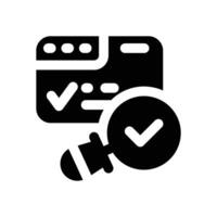 search survey glyph icon. Strong and solid icon for websites, mobile interfaces, presentations, and visual branding. High quality and easy to edit. vector