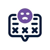 bad comment dual tone icon. Sleek and modern icon for websites and mobile apps. vector