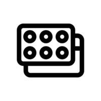 pill line icon. Clean and minimalist icon for websites, mobile apps, presentations, and logos. Fully scalable and customizable for any project. vector