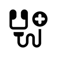 stethoscope glyph icon. Strong and solid icon for websites, mobile interfaces, presentations, and visual branding. High quality and easy to edit. vector