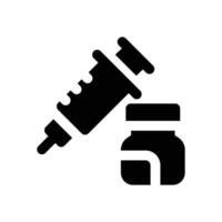 injection glyph icon. Strong and solid icon for websites and mobile apps. vector