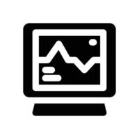 ecg machine glyph icon. Strong and solid icon for websites and mobile apps. vector