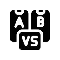 ab testing glyph icon. Strong and solid icon for websites and mobile apps. vector