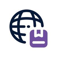 global delivery dual tone icon. Sleek and modern icon for websites and mobile apps. vector