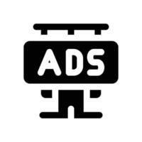 billboard advertising glyph icon. Strong and solid icon for websites and mobile apps. vector