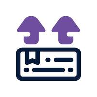 export dual tone icon. Sleek and modern icon for websites and mobile apps. vector
