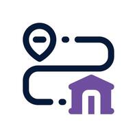 delivery route dual tone icon. Sleek and modern icon for websites and mobile apps. vector