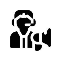 telemarketer glyph icon. Strong and solid icon for websites and mobile apps. vector