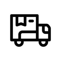 delivery truck line icon. Clean and minimalist icon for websites, mobile apps, presentations, and logos. Fully scalable and customizable for any project. vector
