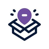 location delivery dual tone icon. Sleek and modern icon for websites and mobile apps. vector