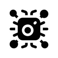 social network glyph icon. Strong and solid icon for websites and mobile apps. vector