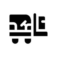 forklift glyph icon. Strong and solid icon for websites, mobile interfaces, presentations, and visual branding. High quality and easy to edit. vector