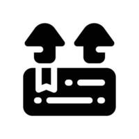 export glyph icon. Strong and solid icon for websites, mobile interfaces, presentations, and visual branding. High quality and easy to edit. vector