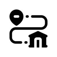 delivery route glyph icon. Strong and solid icon for websites, mobile interfaces, presentations, and visual branding. High quality and easy to edit. vector