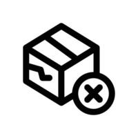 broken box line icon. Clean and minimalist icon for websites, mobile apps, presentations, and logos. Fully scalable and customizable for any project. vector