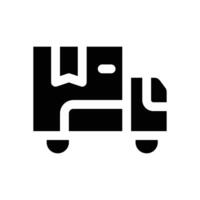 delivery truck glyph icon. Strong and solid icon for websites, mobile interfaces, presentations, and visual branding. High quality and easy to edit. vector
