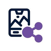 share post dual tone icon. Sleek and modern icon for websites and mobile apps. vector