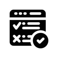 survey result glyph icon. Strong and solid icon for websites and mobile apps. vector