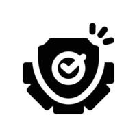 reliability glyph icon. Strong and solid icon for websites and mobile apps. vector