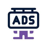 billboard advertising dual tone icon. Sleek and modern icon for websites and mobile apps. vector
