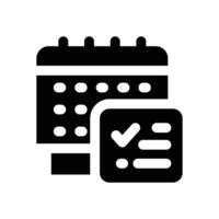 planner glyph icon. Strong and solid icon for websites and mobile apps. vector