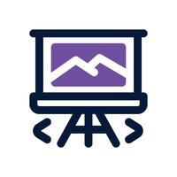 slide show dual tone icon. Sleek and modern icon for websites and mobile apps. vector