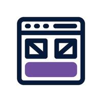 web wireframe duotone icon. Sleek and modern icon for websites, mobile apps, marketing materials, and corporate design. Fully scalable and ready to use. vector
