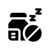 sleeping pill glyph icon. Strong and solid icon for websites and mobile apps. vector