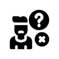 loneliness glyph icon. Strong and solid icon for websites and mobile apps. vector