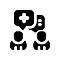 counseling glyph icon. Strong and solid icon for websites and mobile apps. vector