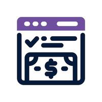 payment survey dual tone icon. Sleek and modern icon for websites and mobile apps. vector