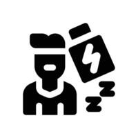 fatigue glyph icon. Strong and solid icon for websites and mobile apps. vector