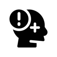mental illness glyph icon. Strong and solid icon for websites and mobile apps. vector