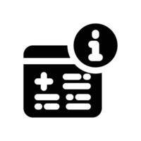 information glyph icon. Strong and solid icon for websites and mobile apps. vector