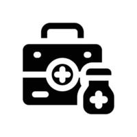 medical kit glyph icon. Strong and solid icon for websites, mobile interfaces, presentations, and visual branding. High quality and easy to edit. vector