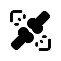 bone glyph icon. Strong and solid icon for websites and mobile apps. vector