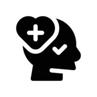 mental health glyph icon. Strong and solid icon for websites and mobile apps. vector