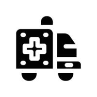 ambulance glyph icon. Strong and solid icon for websites, mobile interfaces, presentations, and visual branding. High quality and easy to edit. vector